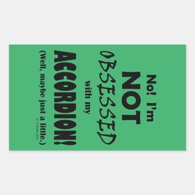 Sticker rectangulaire Accordion Obsédée (Devant)