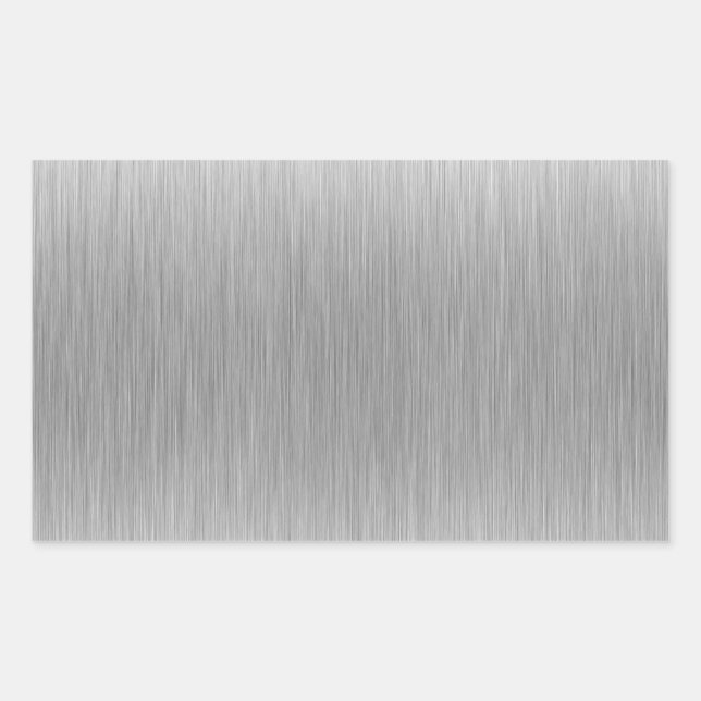 Sticker Rectangulaire Acier inoxydable d'aluminium brossé Texté (Devant)