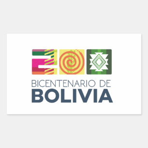 Sticker Rectangulaire Adesivo bicentenario de la Bolivie