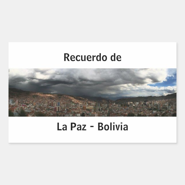 Sticker Rectangulaire Adesivo recuerdo de La Paz (Devant)