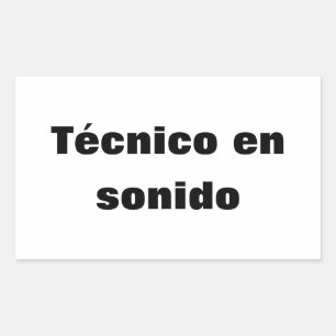 Sticker Rectangulaire Adesivo técnico en sonido
