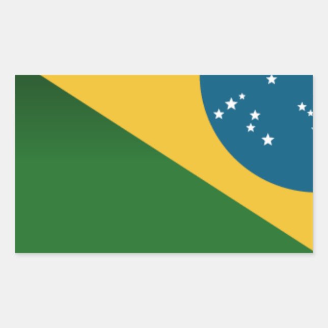 Sticker Rectangulaire Adhésive Série Brésil - Drapeau (Devant)