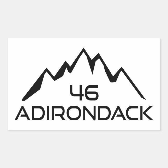 Sticker Rectangulaire Adirondack 46 Montagnes (Devant)
