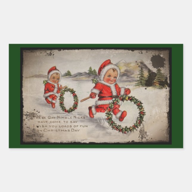 Sticker Rectangulaire Adoucissement avec couronnes Holly (Devant)