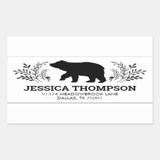 Sticker Rectangulaire Adresse de retour de l'ours de sériole
