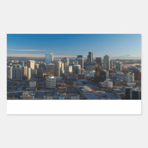 Sticker Rectangulaire Aerial view of Seattle city skyline