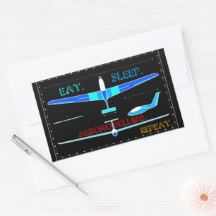 Sticker Rectangulaire Aéromodelage conception d'avion
