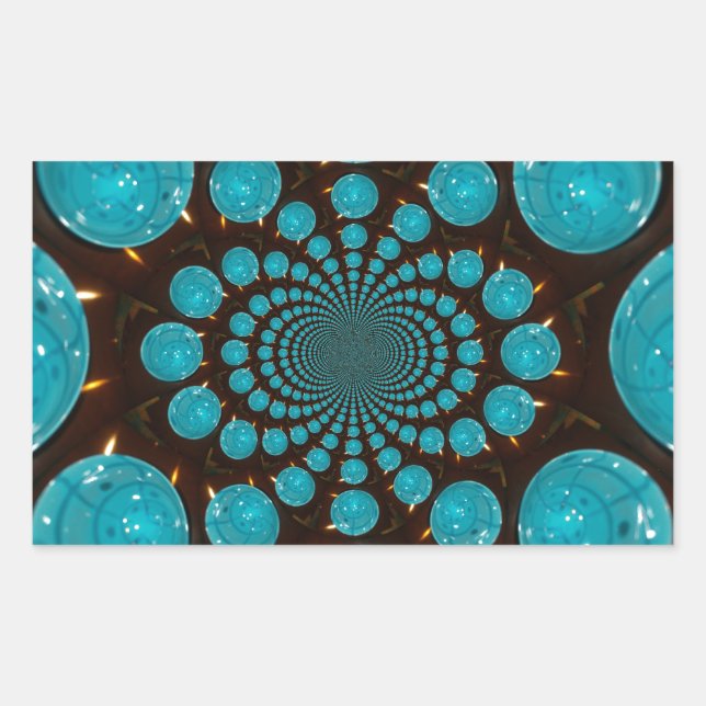 Sticker Rectangulaire Affichage éclatant des lumières cyanes Kaleidoscop (Devant)
