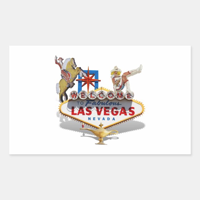 Sticker Rectangulaire Affiche de bienvenue Las Vegas (Devant)