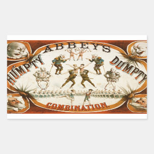 Sticker Rectangulaire Affiche de cirque de combinaison de Humpty Dumpty