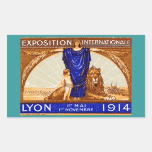 Sticker Rectangulaire Affiche de l'Exposition Internationale de Lyon 191