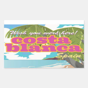 Sticker Rectangulaire Affiche de voyage vintage de Costa Blanca