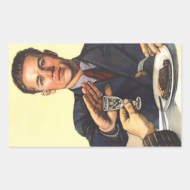 Sticker Rectangulaire Affiche soviétique anti-alcool 1954 (Devant)