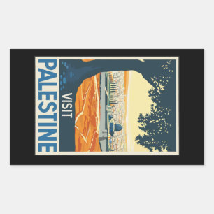 Sticker Rectangulaire Affiche-voyage vintage-Palestine