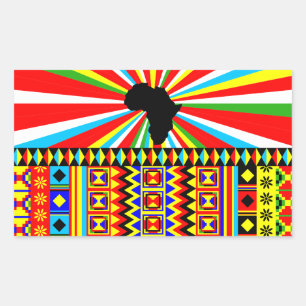Sticker Rectangulaire Africain Print Kente Motif Tribal