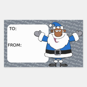 Sticker Rectangulaire Afrique-Amérique Père Noël Noël Hanoukka Kwanzaa