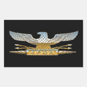 Sticker Rectangulaire Aigle de la République romaine en chrome