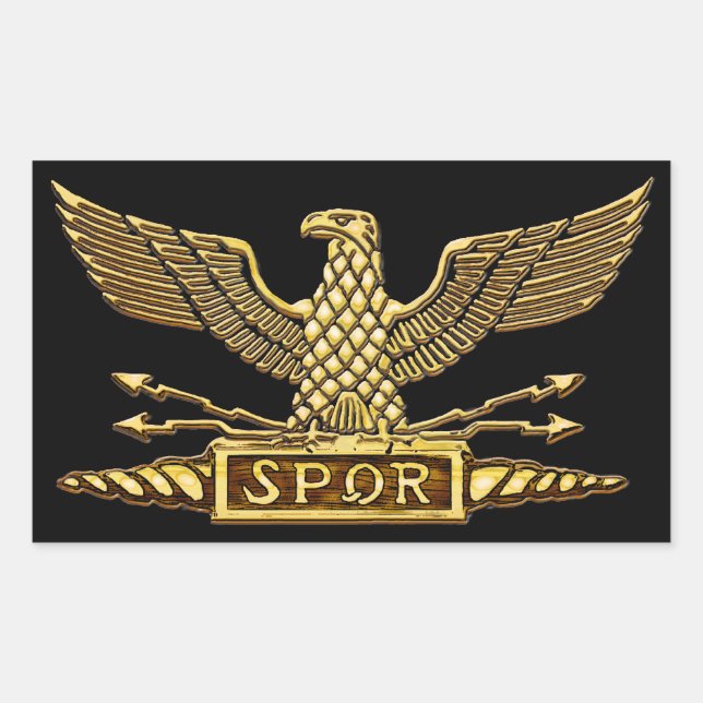 Sticker Rectangulaire Aigle d'or de la République romaine (Devant)