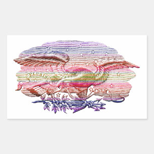 Sticker Rectangulaire Aigle patriotique arc-en-ciel USA Americana Art