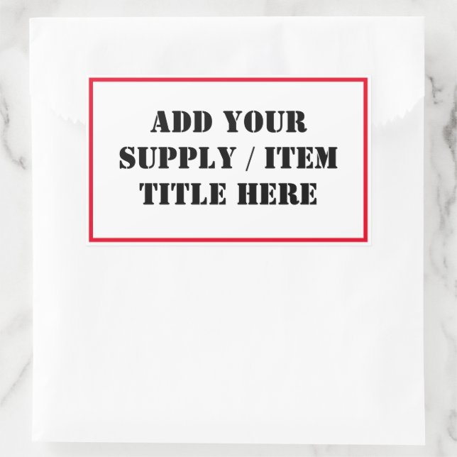 Sticker Rectangulaire Ajouter votre approvisionnement / Titre de l'artic (Sac)
