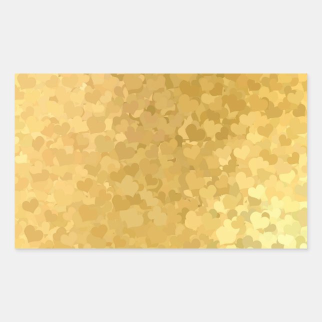 Sticker Rectangulaire Ajoutez Votre Texte Modèle Vierge Élégant Cœurs Do (Devant)