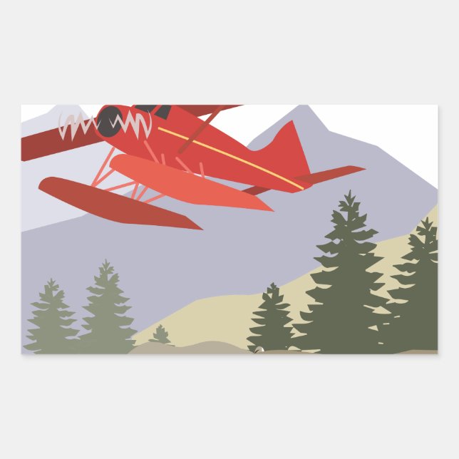 Sticker Rectangulaire Alaska Plane (Devant)