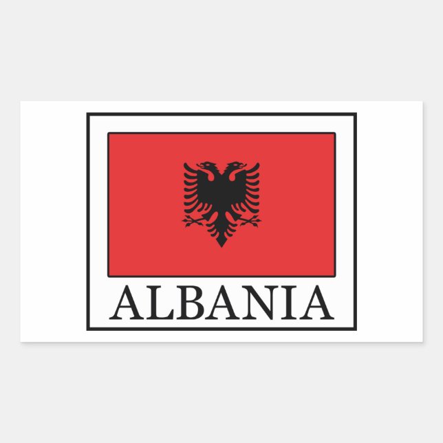 Sticker Rectangulaire Albanie (Devant)