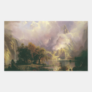 Sticker Rectangulaire Albert Bierstadt - Paysage des Rocheuses