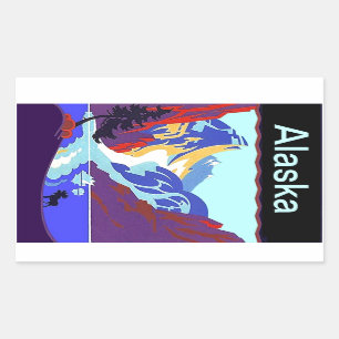 Sticker Rectangulaire Album de l'Alaska d'autocollants de bagage de