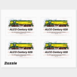 Sticker Rectangulaire Alco C-628 Diesel Locomotive et drapeau américain