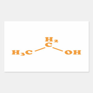 Sticker Rectangulaire Alcool Éthanol Formule chimique moléculaire