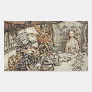 Sticker Rectangulaire Alice Anniversaire Anniversaire Fête de la haine d