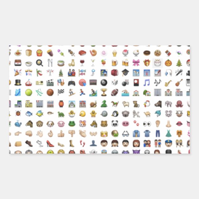Sticker Rectangulaire All iPhone / iOS emojis (Devant)