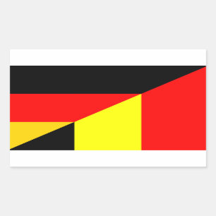 Sticker Rectangulaire allemagne belgique demi-drapeau symbole pays