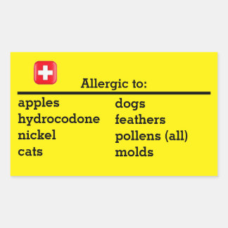 Sticker Rectangulaire Allergies