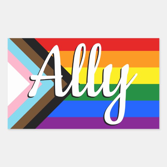 Sticker Rectangulaire Ally | Indicateur de progression de la fierté (Devant)