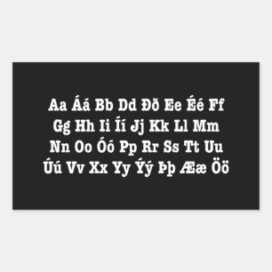 Sticker Rectangulaire Alphabet islandais [Íslenska Stafrófið]