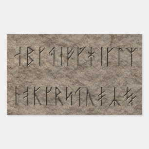 Sticker Rectangulaire Alphabet viking