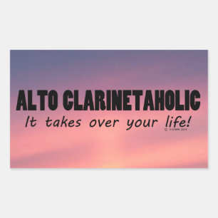 Sticker Rectangulaire Alto Clarinetaholic prend le contrôle de la vie