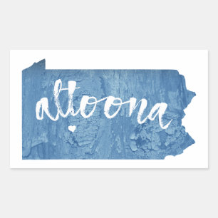 Sticker Rectangulaire Altoona Pennsylvania Wood Grain
