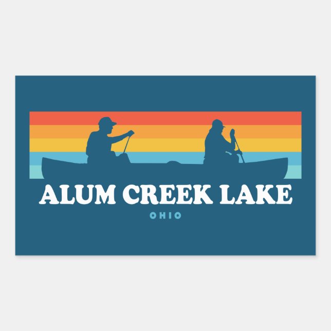 Sticker Rectangulaire Alum Creek Lake Ohio Canoe (Devant)