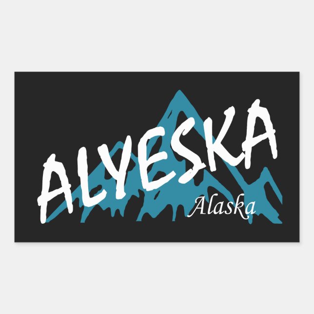 Sticker Rectangulaire Alyeska Alaska Mountains (Devant)