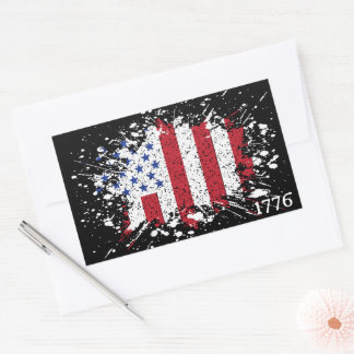 Sticker Rectangulaire American Peace Flag 1776 États américains R