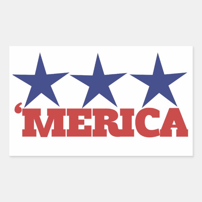 Sticker Rectangulaire Amérique (Devant)
