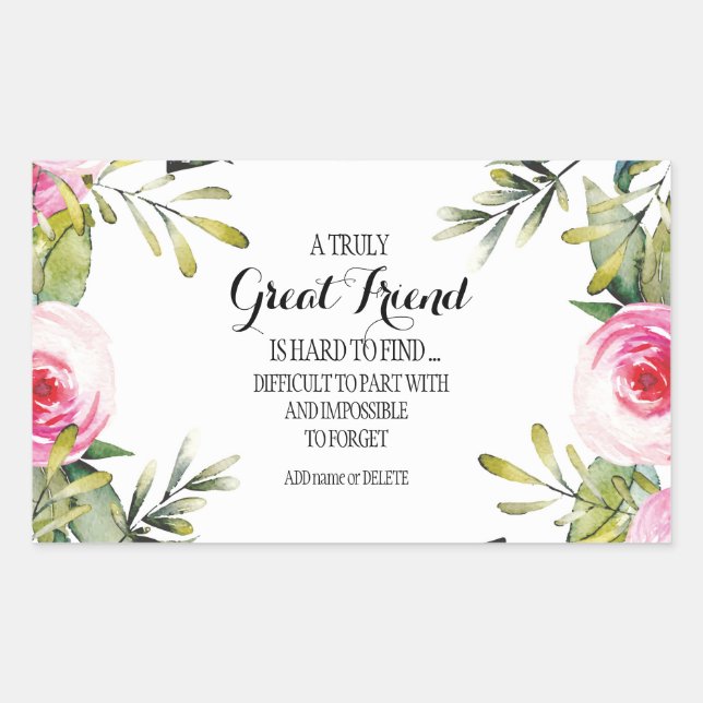 Sticker Rectangulaire Ami Bestie Merci Script Appréciation bff (Devant)