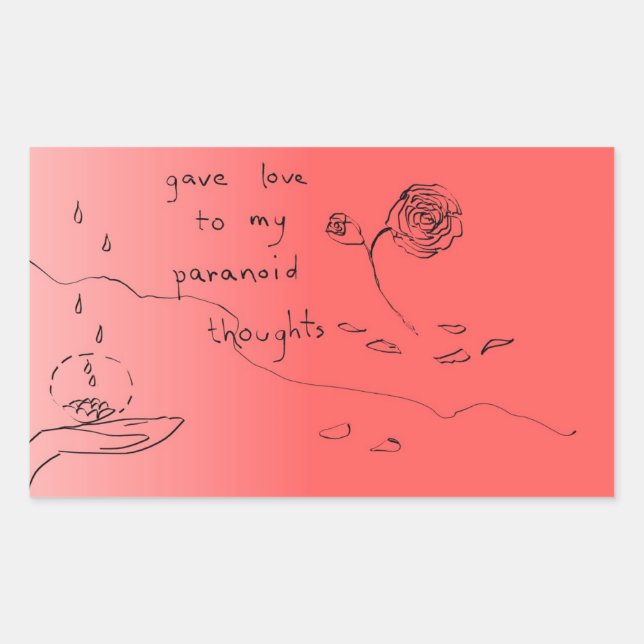 Sticker Rectangulaire amour donné (Devant)