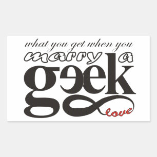 Sticker Rectangulaire Amour geek et infini
