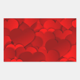 Sticker Rectangulaire Amour, Saint-Valentin, Jour, Coeur, Femmes, Rose, 