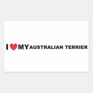 Sticker Rectangulaire amoureux du terrier australien