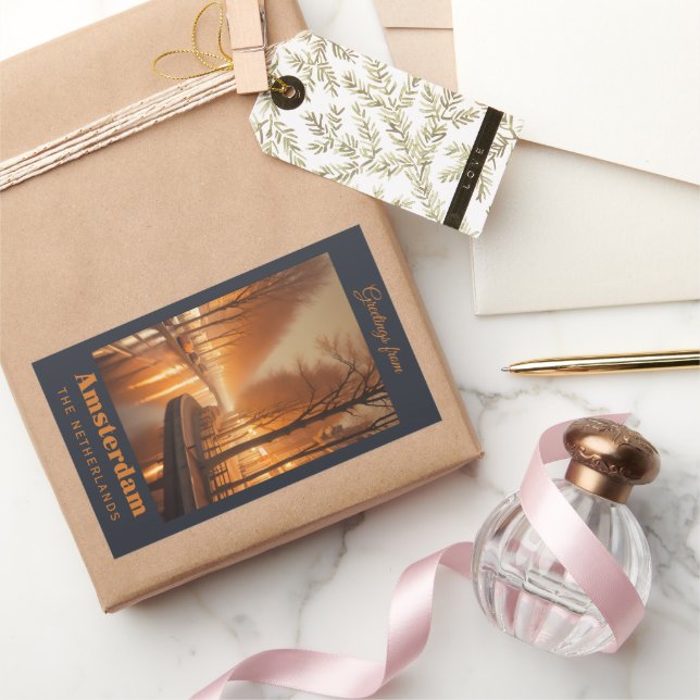 Sticker Rectangulaire Amsterdam (Cadeaux)